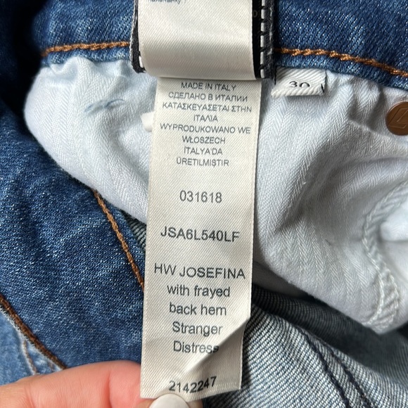 7 for all man kind High Waist Josefina with Frayed Back Hem Stranger Distress - Picture 10 of 11